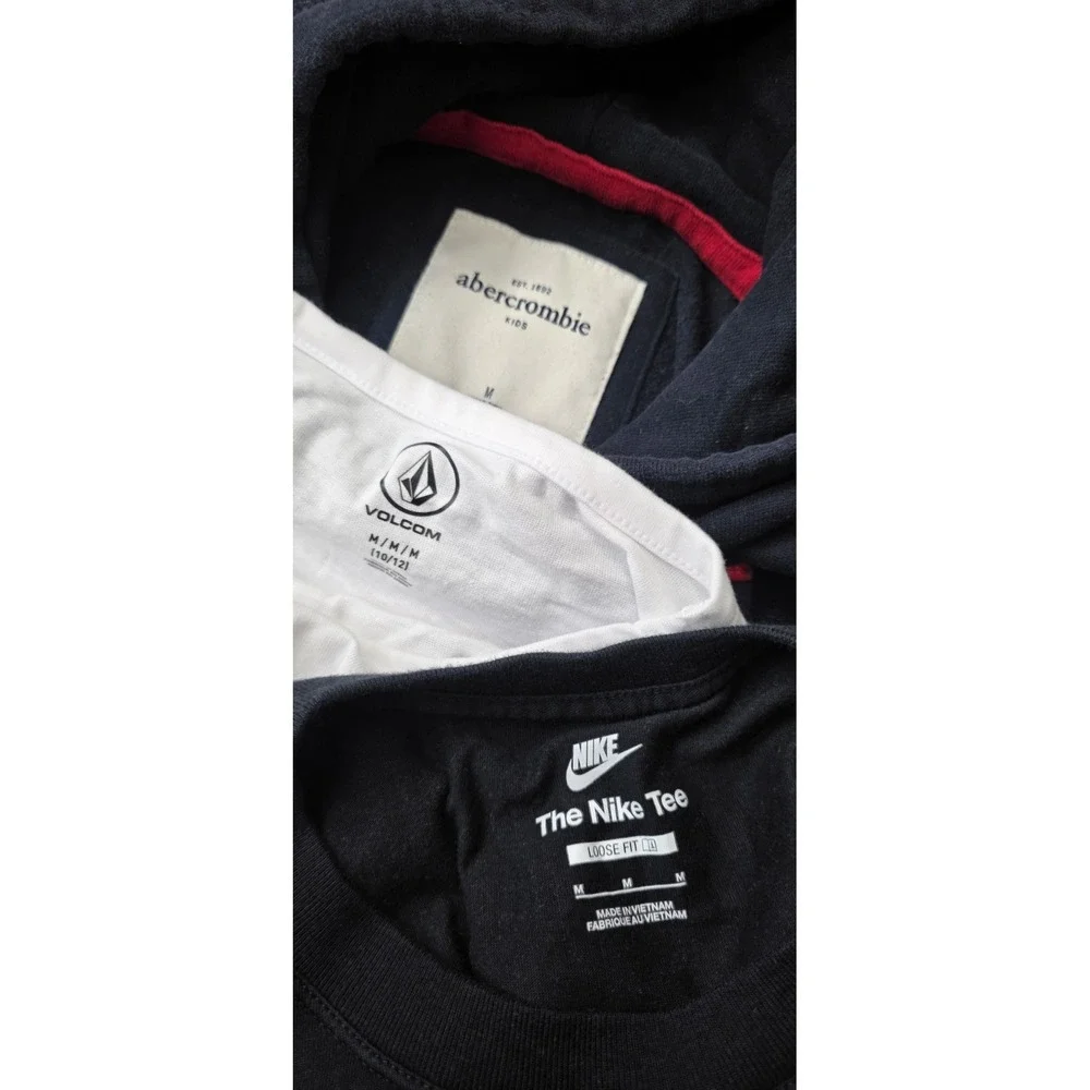 3pc New Boys M Lot Abercrombie Volcom Nike Hoodie T Shirt Pullover